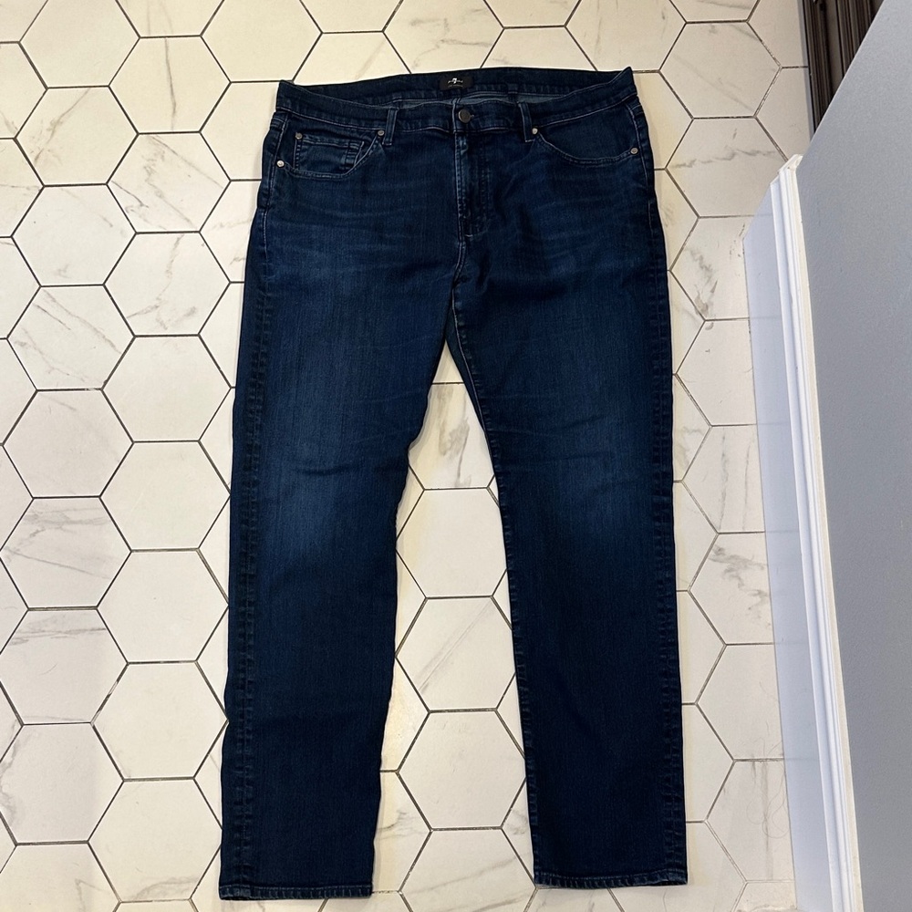 7 For All Mankind Men's Indigo Straight Jeans